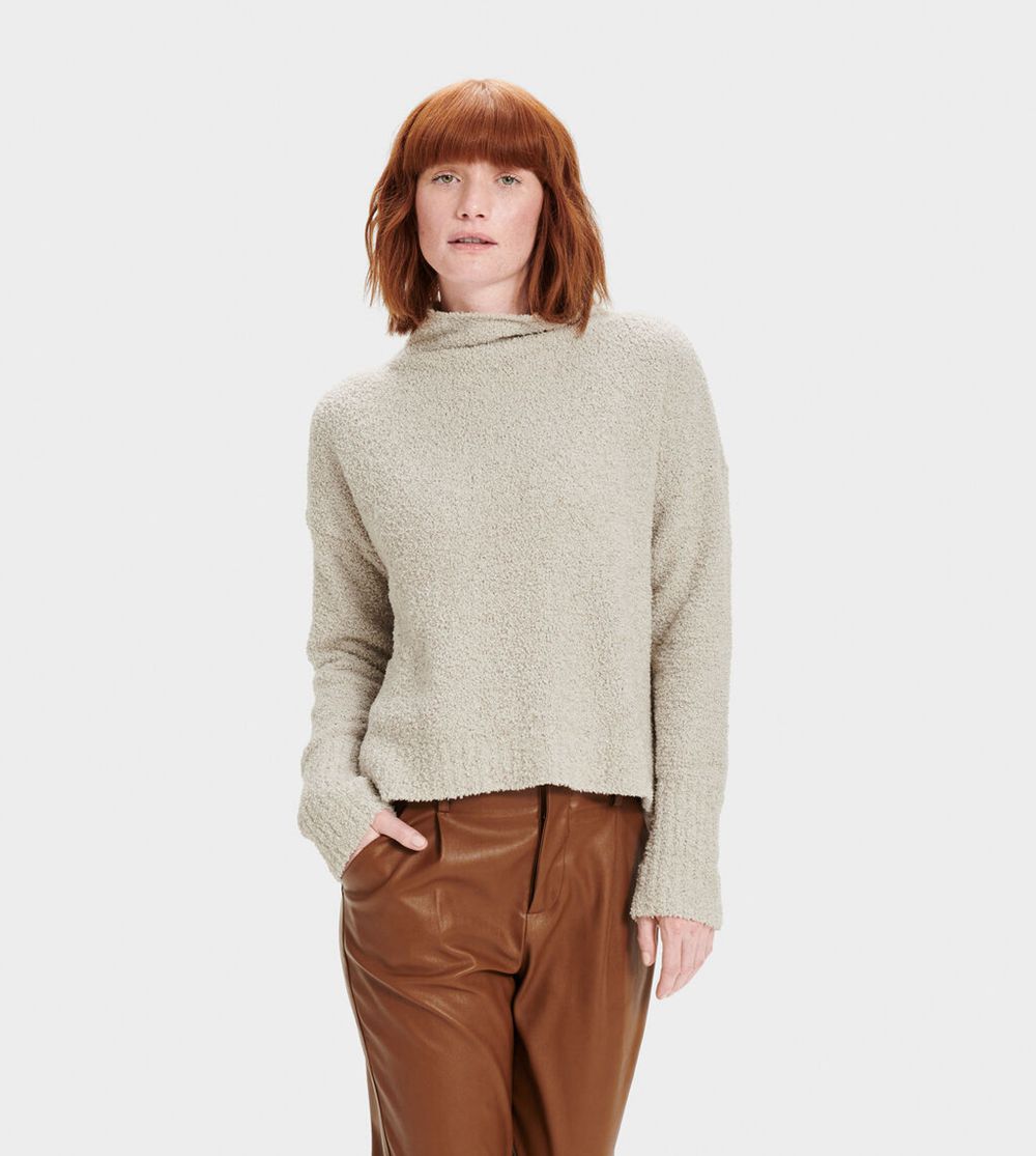 Ugg Sweater Womens - Ugg Sage Turtleneck Beige - 769LNOPVZ